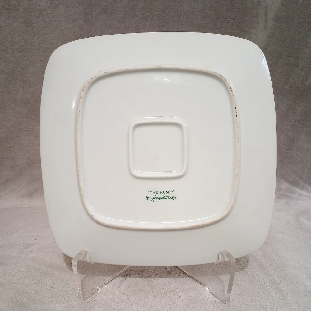 Vintage George's Briard The Hunt Chip Dip Platter Christmas Holiday